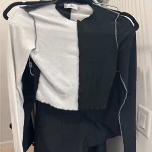 Black and White Long Sleeve Top